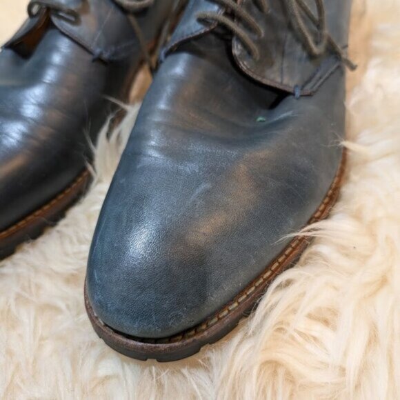 Ron White Leather Dress Shoes "Wyatt" Blueish Grey Men Size 10 - Picture 3 of 15